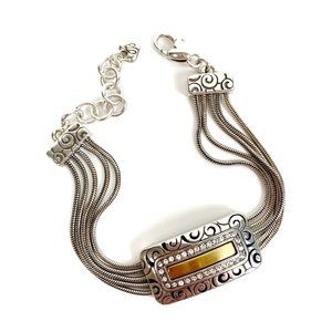 Brighton Gold and Silver Classic Bracelet with Crystals